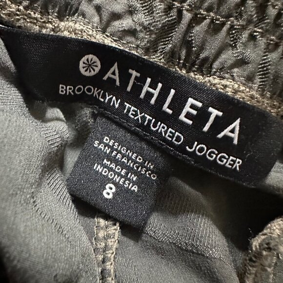 Athleta Textured Brooklyn Jogger Women's Size 8 Lightweight Pockets Olive Green - Picture 5 of 7